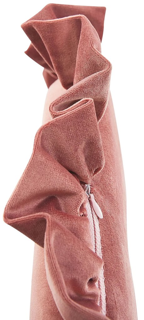 Almofada de assento em veludo rosa ø 40 cm KALANCHOE Beliani