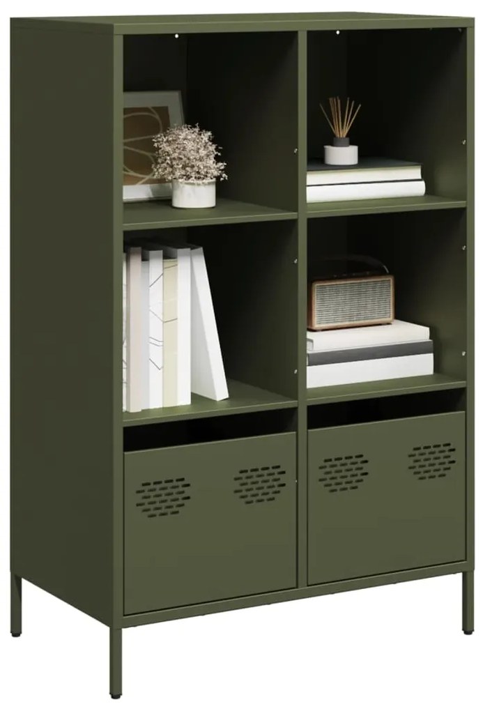 Móvel alto 68x39x103,5 cm aço verde azeitona