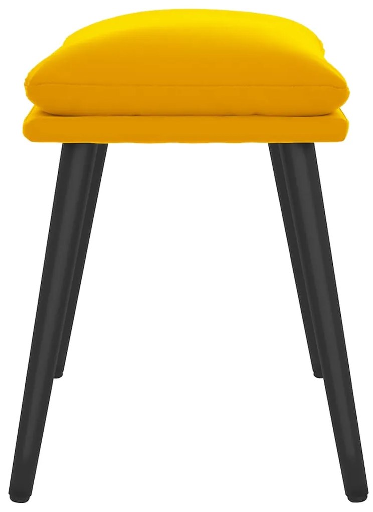 Apoio de pés 45x29,5x35 cm veludo amarelo mostarda