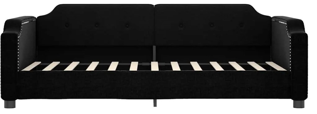 Sofá-cama com colchão 80x200 cm tecido preto