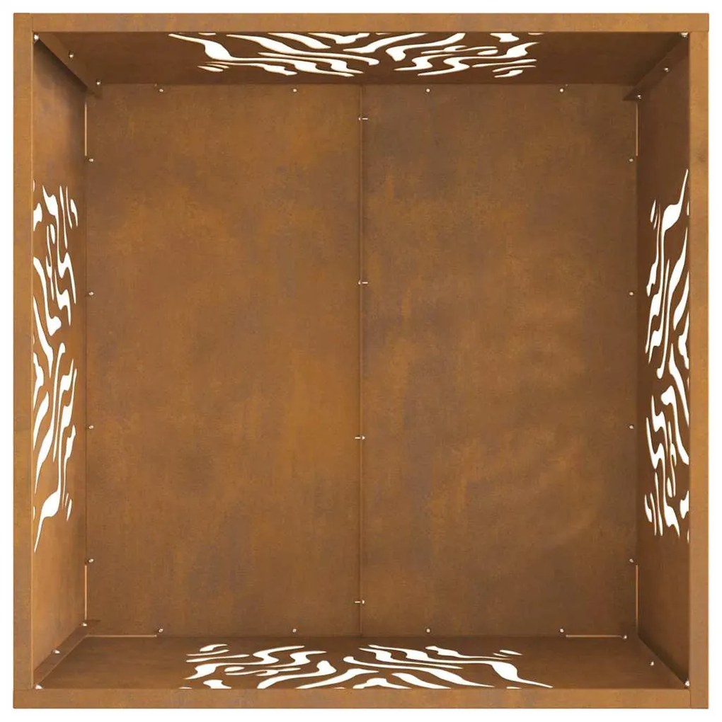 Fogueira Quadrada 60x60x40 cm em Aço Envelhecido