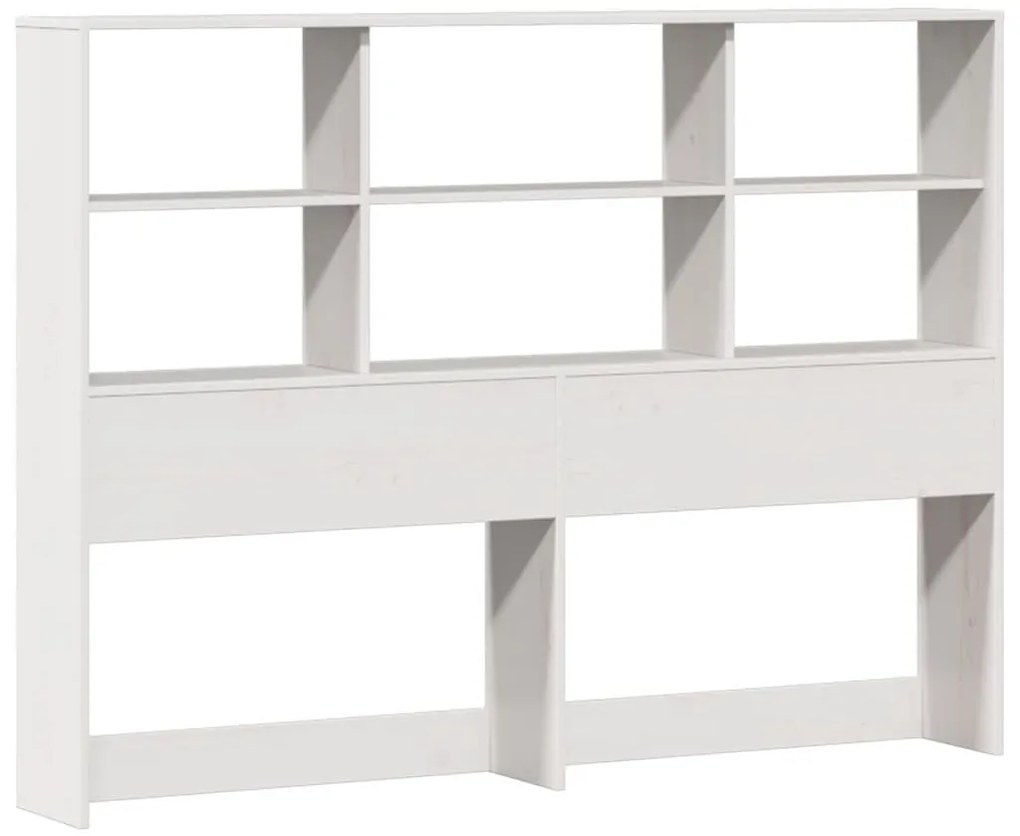 Cama com estante sem colchão 160x200 cm pinho maciço branco