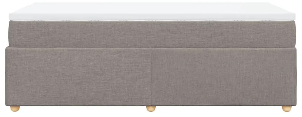 Cama com molas/colchão 90x190 cm tecido castanho-acinzentado
