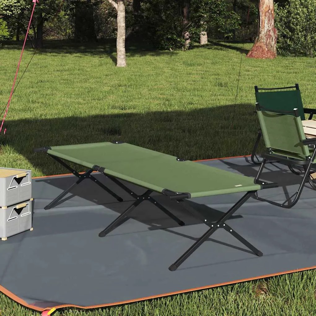 vidaXL Cama de Camping Dobrável Verde 210 x 80 x 46 cm Tecido Oxford