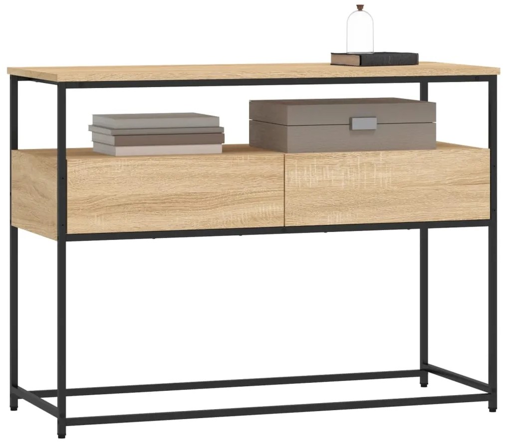 Mesa consola 100x40x75 cm derivados de madeira carvalho sonoma