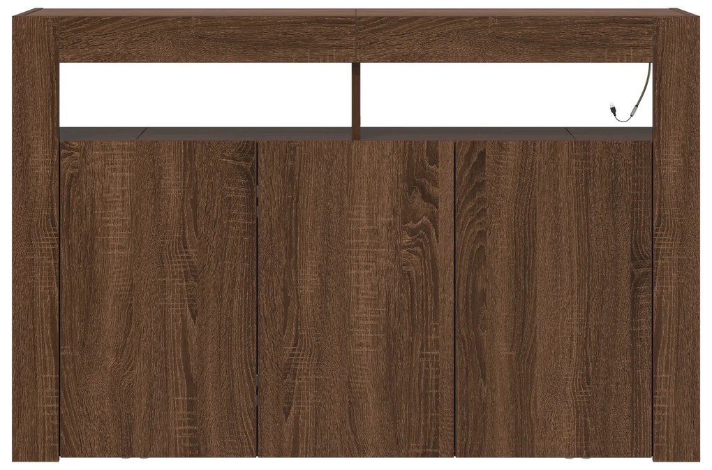 Aparador Carvalho Castanho Madeira Engenharia 116 x 30 x 75 cm