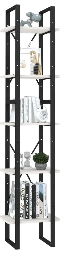 Estante com 5 prateleiras 40x30x175 cm madeira de pinho branco