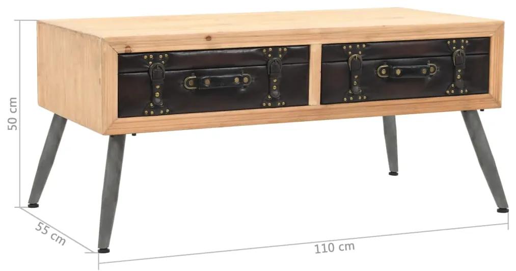 Mesas de centro em madeira de abeto maciça 115x55x50 cm