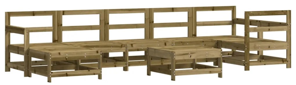 8 pcs conjunto lounge de jardim c/ almofadões pinho impregnado