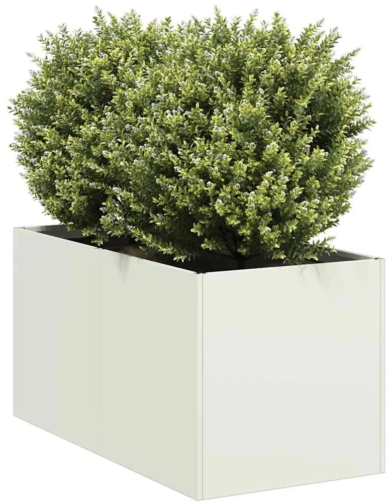 vidaXL Vaso floreira 40x80x40 cm aço laminado a frio branco