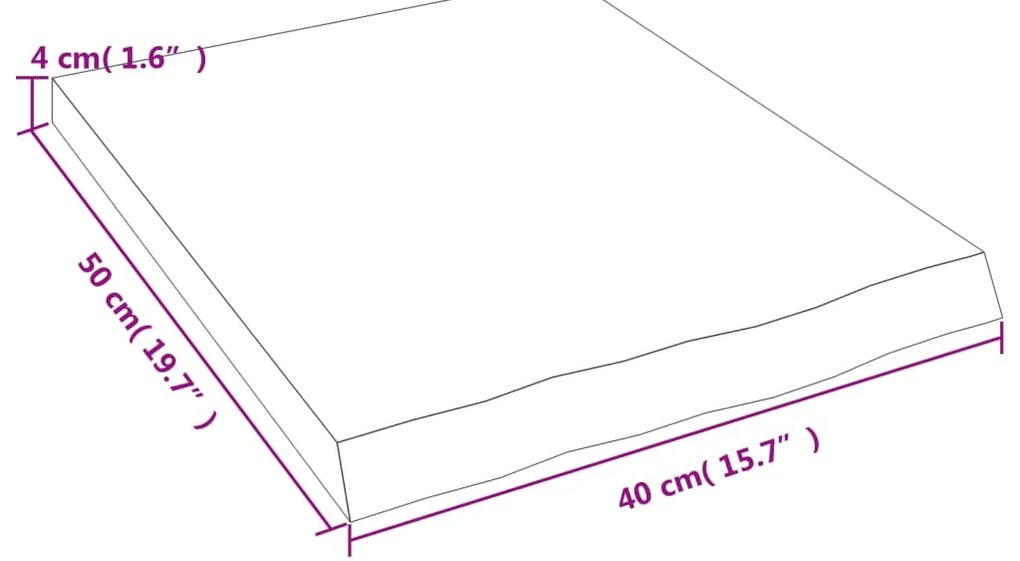 Prateleira de parede 40x50x(2-4) cm carvalho tratado castanho