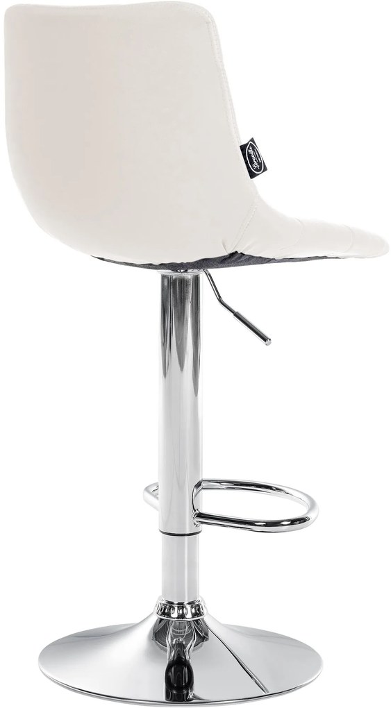 Conjunto de 2 bancos altos Jerry em couro sintético com estrutura cromada 87-108,5 x 43 x 46,5 cm Branco