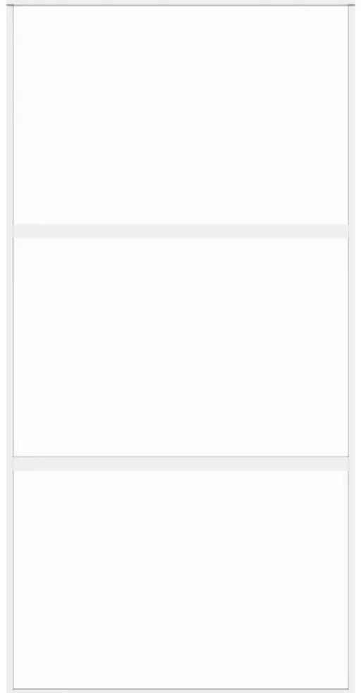 Porta deslizante 102,5x205 cm vidro temperado e alumínio branco