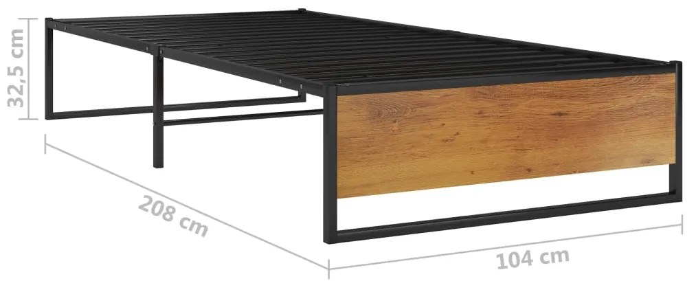 Estrutura de cama 100x200 cm metal preto