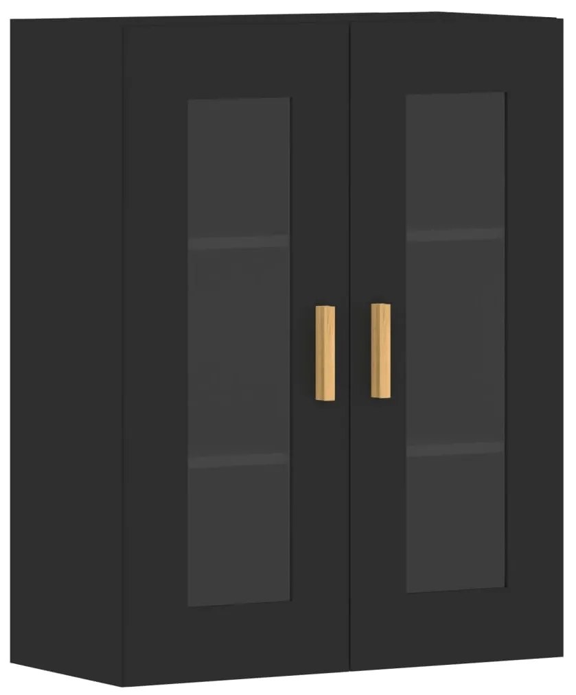Móveis de parede 2 pcs derivados de madeira preto