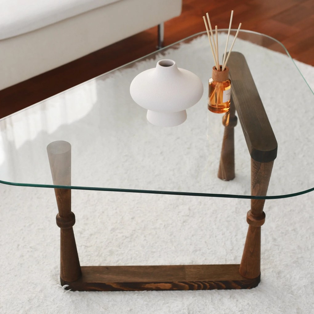 Mesa de Café Cam - Nogueira - 96x41x81 cm