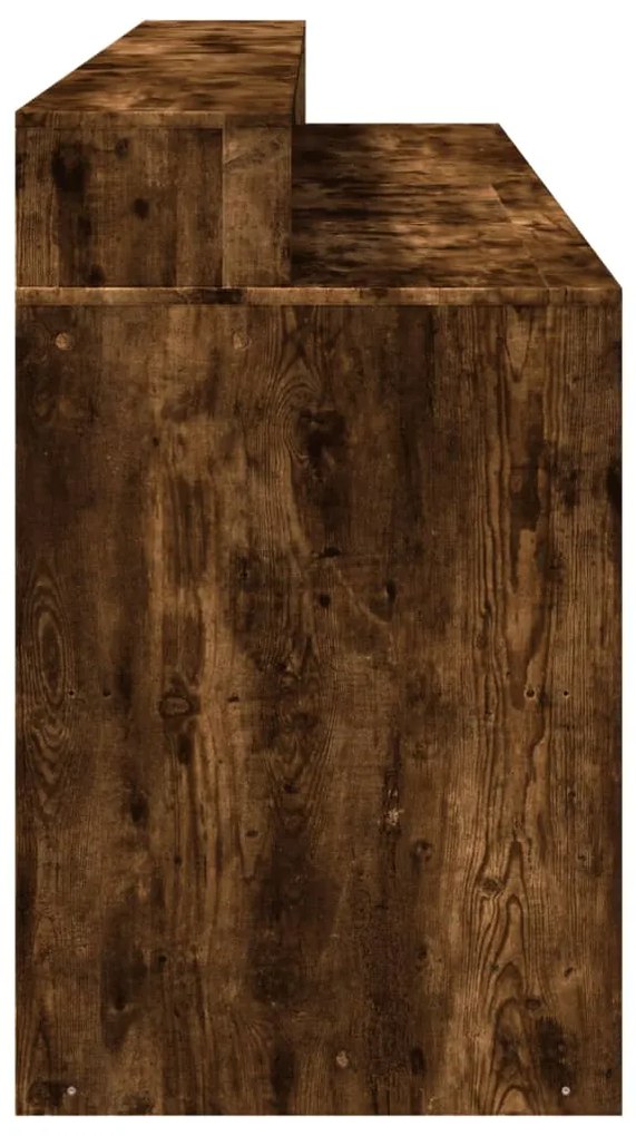 Secretária luzes LED 200x55x91cm deriv. madeira carvalho fumado