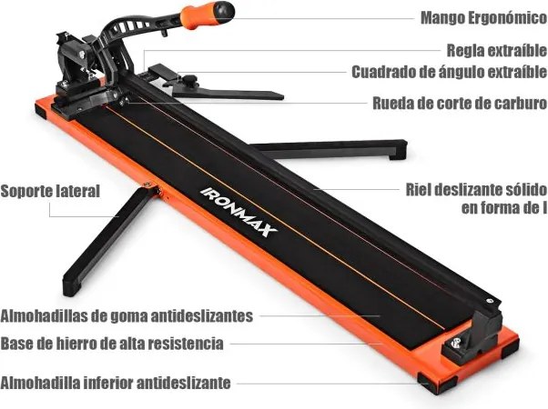 Cortador manual de azulejos para porcelana cerâmica, comprimento 90 cm, espessura 14 mm Cortador de azulejos com roda de corte 110 x 25 x 18 cm