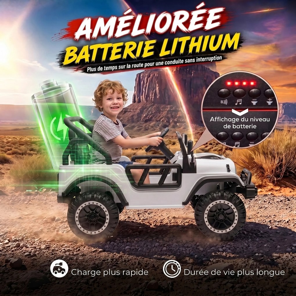 Carro Elétrico para Crianças 3 a 6 anos, 101 x 65 x 61 cm, Comando à Distância