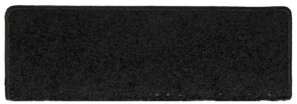 Tapetes de escadas 30 pcs 65x21x4 cm preto
