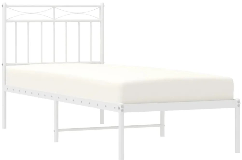 Estrutura de cama sem colchão com cabeceira 75x190 cm branco