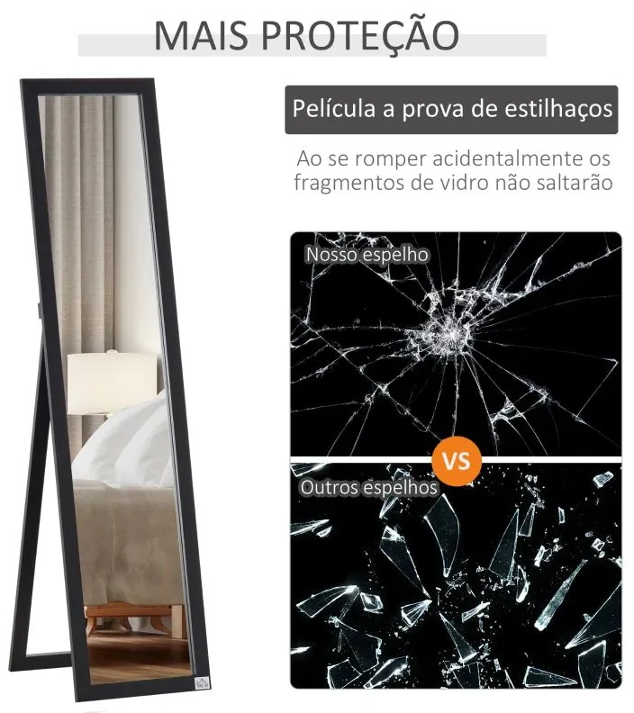 Espelho de Pé/Parede Vader de 154cm - Design Moderno