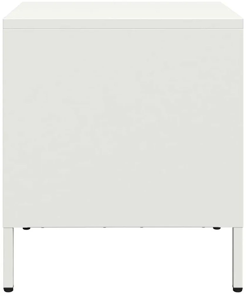Mesas de cabeceira 2 pcs 35x39x43,5 cm aço branco