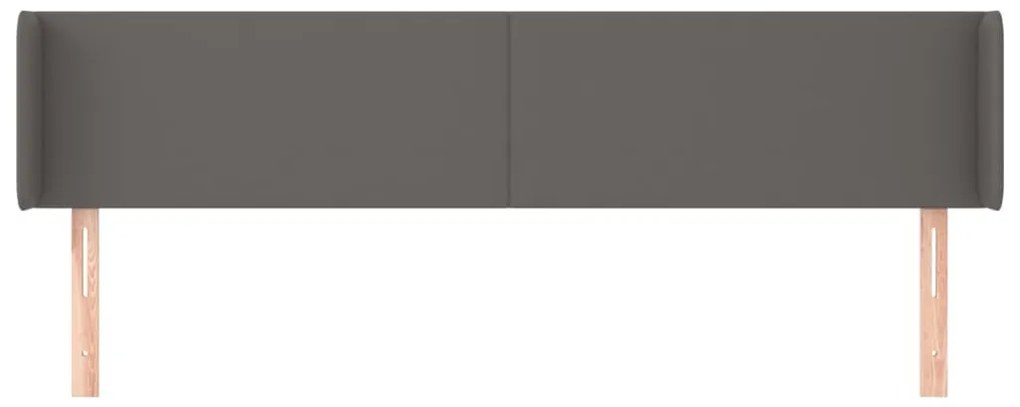 Cabeceira cama abas couro artificial 183x16x78/88 cm cinzento