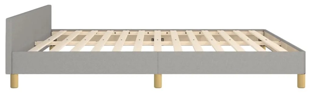 Estrutura de cama sem colchão 160x200 cm tecido cinzento-claro