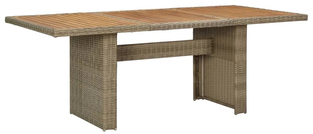 310143 vidaXL Mesa de jantar jardim 200x100x74 cm vime PE castanho