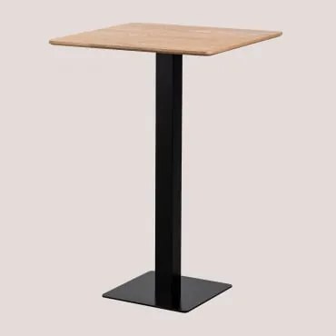 Mesa Alta De Bar Quadrada Em Chapa De Freixo Espresso Preto & ↔︎ 70 Cm - Sklum