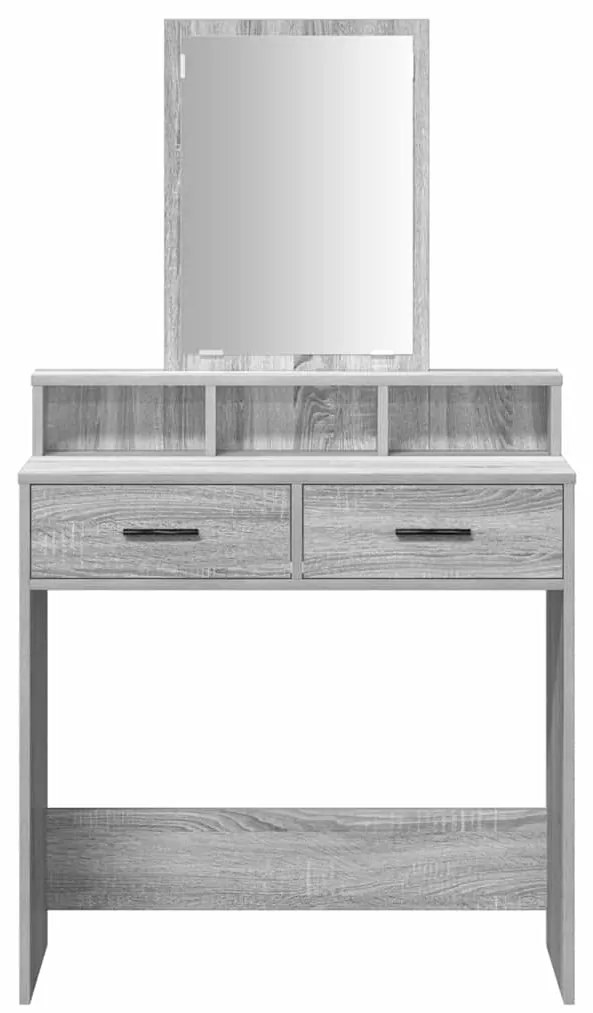 Mesa de Maquilhagem Cinzenta Sonoma com Gavetas 79x41x140 cm