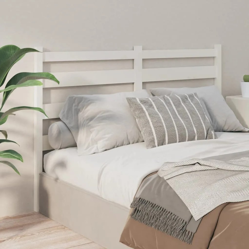 vidaXL Cabeceira de cama 186x4x100 cm pinho maciço branco