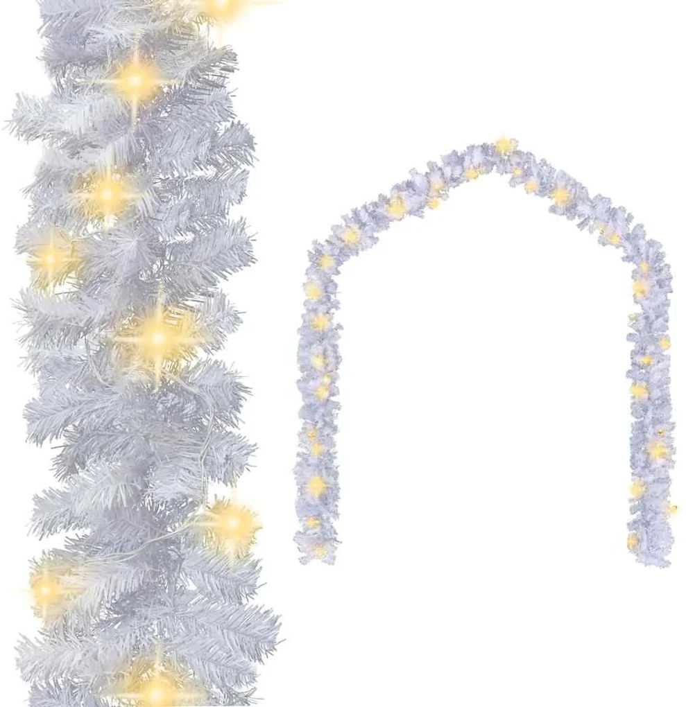 vidaXL Grinalda de Natal com luzes LED 10 m branco
