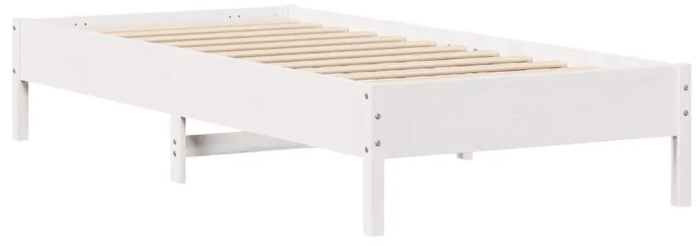 Cama sem colchão 90x200 cm madeira de pinho maciça branco
