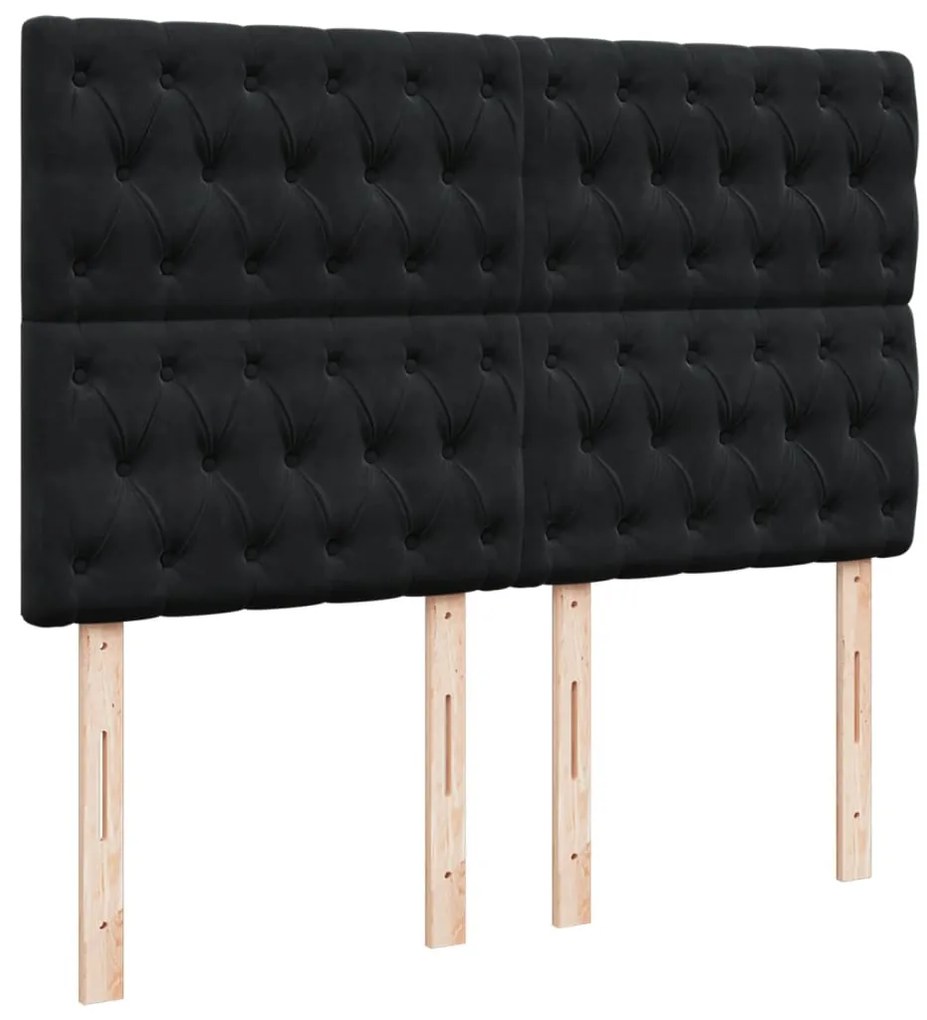 Cama com molas/colchão 160x200 cm veludo preto