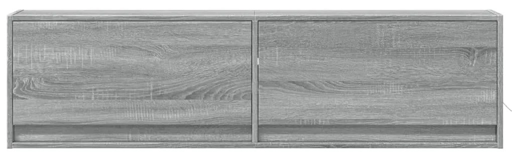 Móvel de parede p/ TV c/ luzes LED 140x31x38 cm cinzento sonoma