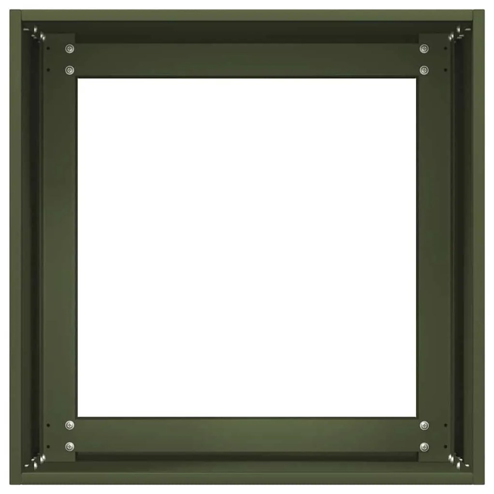 Vaso/floreira 40x40x40 cm aço laminado a frio verde
