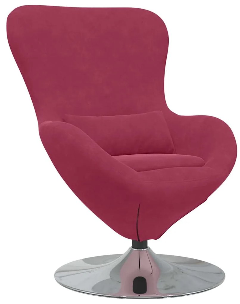Cadeira Egg de Veludo Vermelho Vinho da