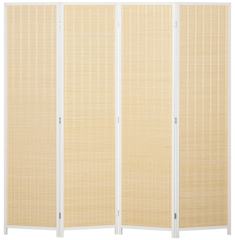 Biombo de 4 Painéis Dobrável 180x180 cm Separador de Ambientes Divisor