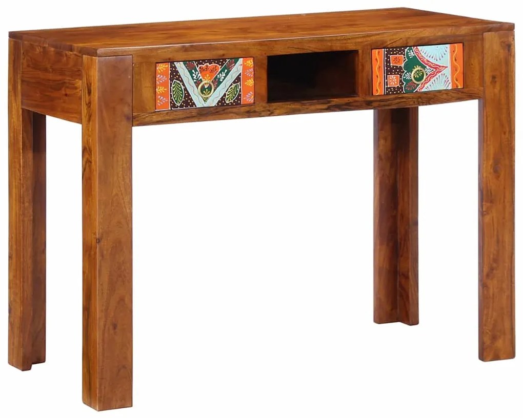 vidaXL Secretária de escrita com gaveta Castanho 100 x 50 x 75 cm