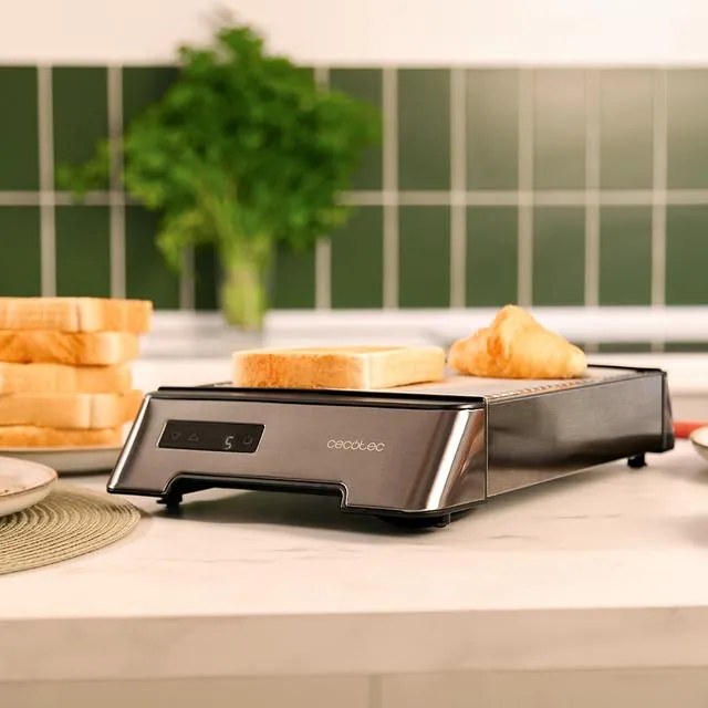 Torradeira plana horizontal NiceSlice Touch com 1000 W e 3 resistências para todo o tipo de pães ou produtos de pastelaria