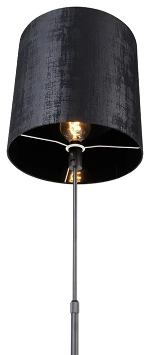 Candeeiro de pé com abajur preto 40 cm ajustável - Parte Moderno