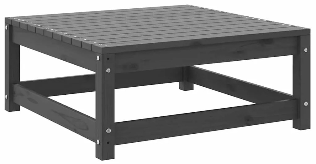 2 pcs conjunto lounge de jardim pinho maciço cinzento