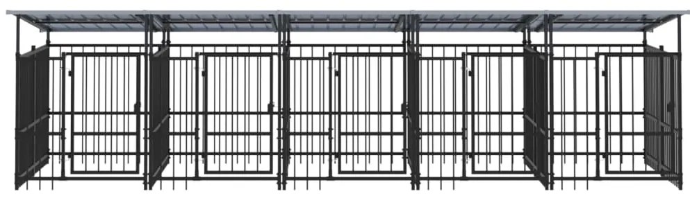 Canil de exterior com telhado 9,38 m² aço