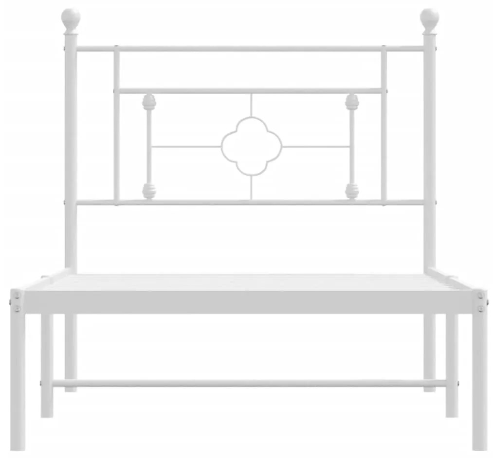 Estrutura de cama com cabeceira 90x190 cm metal branco