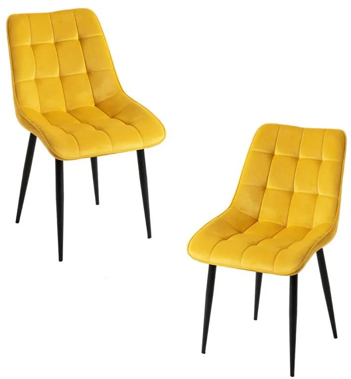 Pack 2 Cadeiras Cade Veludo - Amarelo