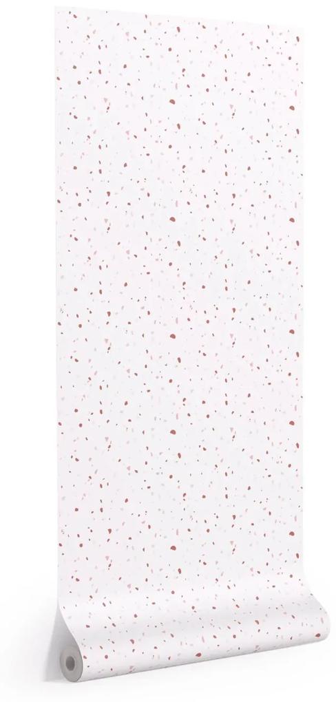 Kave Home - Papel de parede Nerta branco padrão de terrazzo terracota e rosa 10x0,53 m FSC MIX Credit