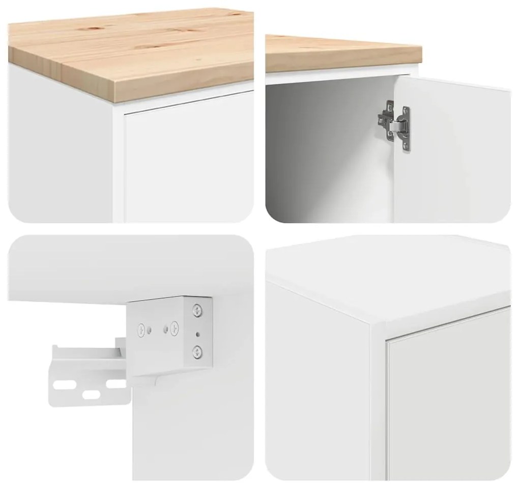 Armários de garagem 2 pcs derivados de madeira branco