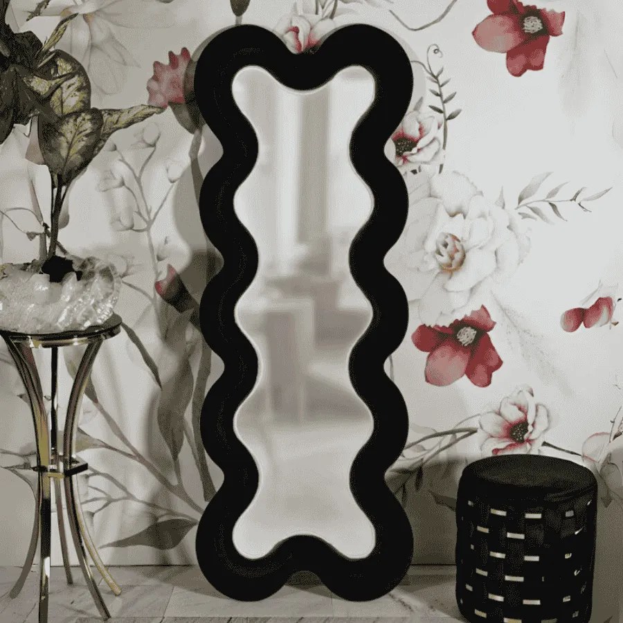 ESPELHO DE PAREDE PRETO 58X4X160 CM (TAMANHO INTERNO DO ESPELHO 39X124) PRETO